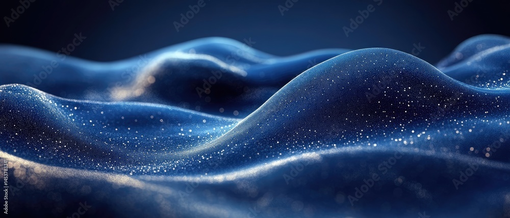 Abstract digital rendering of rippling blue waves. Abstract digital rendering of rippling blue waves.