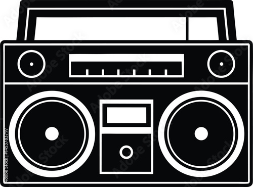 boombox on white background