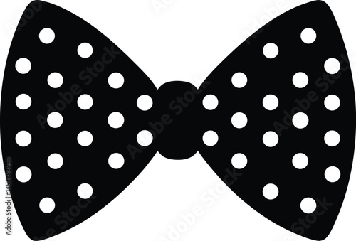 bowtie with polka dots on white background  