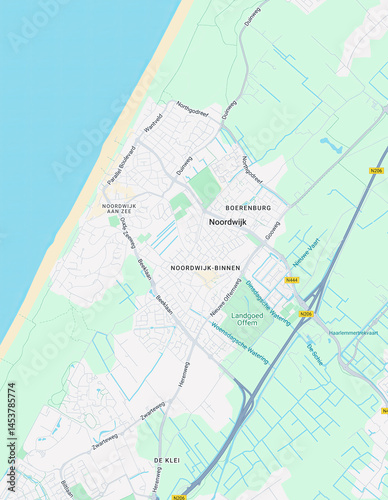 Urban city map of Noordwijk, The Netherlands