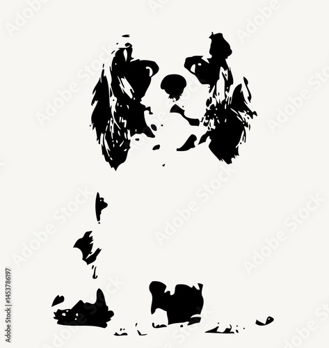Vector Illustration of a Cavalier King Charles Spaniel Dog Silhouette