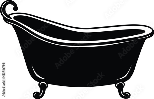 clawfoot bathtub on white background 