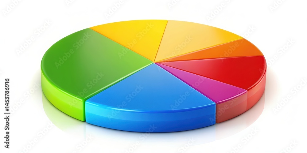 Fototapeta premium Pie Chart with Vibrant Colors and Clean Lines