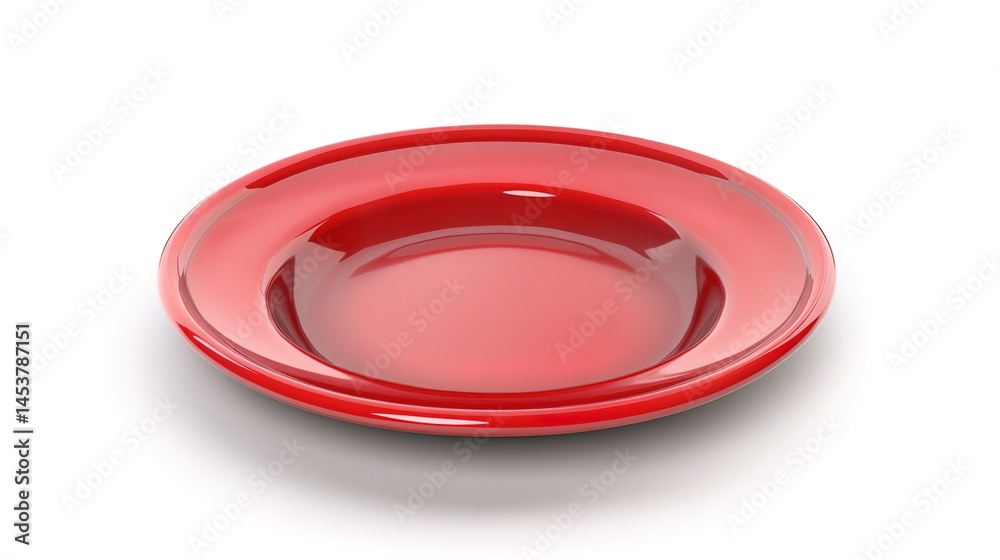 A bright red plate standing out on a pure white background, a simple yet eye - catching image created by generative AI. The red color of the plate is vivid and intense, contrasting sharply with the A bright red plate standing out on a pure white background, a simple yet eye - catching image created by generative AI. The red color of the plate is vivid and intense, contrasting sharply with the