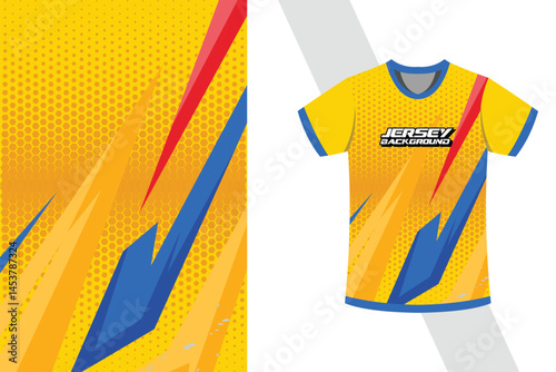  sports shirt jersey design template in yellow color combinations vector EPS 10