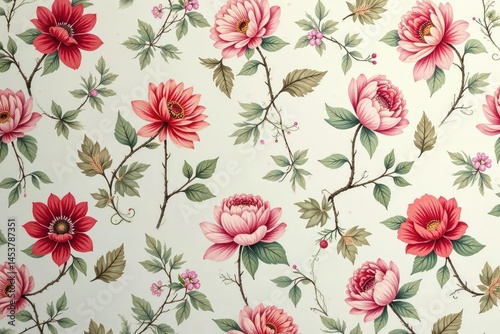 Subtle floral damask wallpaper, elegant repeating vine , design, surface, damask