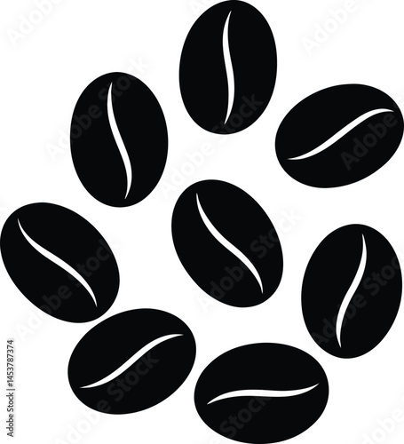 coffee beans on white background  .eps
