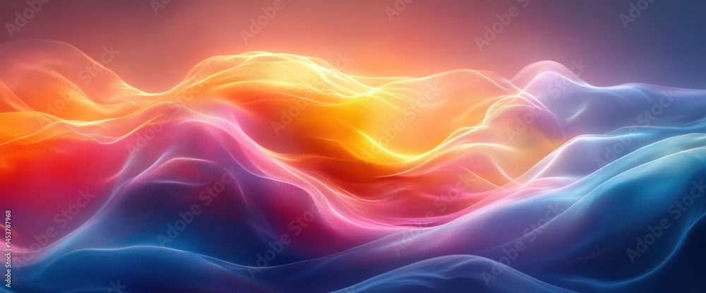 Fototapeta premium Abstract colorful wavy landscape