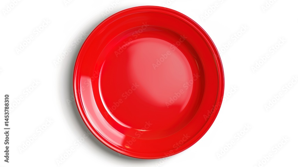 A bright red plate standing out on a pure white background, a simple yet eye - catching image created by generative AI. The red color of the plate is vivid and intense, contrasting sharply with the A bright red plate standing out on a pure white background, a simple yet eye - catching image created by generative AI. The red color of the plate is vivid and intense, contrasting sharply with the