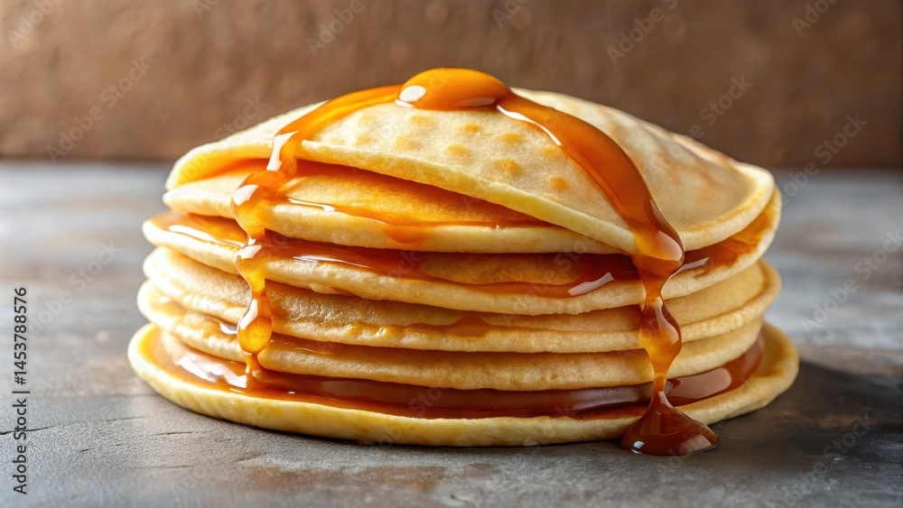Fluffy pancakes folded into a taco shape with syrup dripping from the edges , pancake taco, brunch ideas