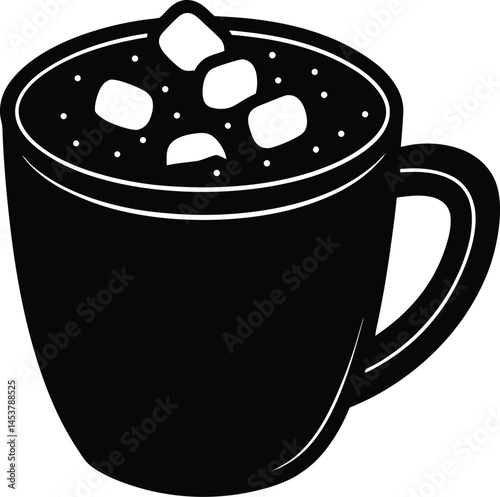 cup of hot chocolate with marshmallows on white 