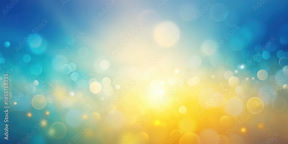 Soft yellow and blue hues blend together in a gradient abstract background with a subtle minimalist blur effect, creating a dreamy and ethereal atmosphere , abstract, blur