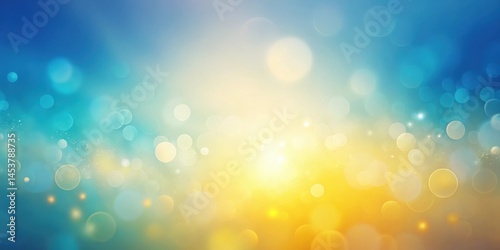 Obraz na płótnie Soft yellow and blue hues blend together in a gradient abstract background with a subtle minimalist blur effect, creating a dreamy and ethereal atmosphere , abstract, blur w salonie