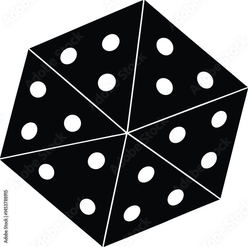 dice showing six on white background  