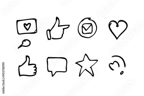 Creative Social Media Sketch Icons Set
