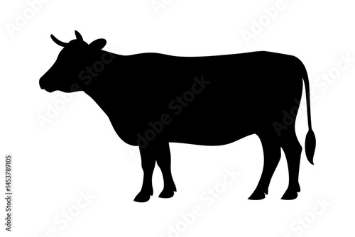 Elegant Cow Silhouette in Side Pose