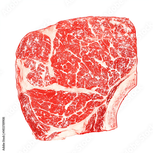 A Piece Of Meat On A White Background. Isolated