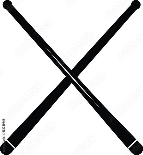 drumsticks crossed on white background  .eps