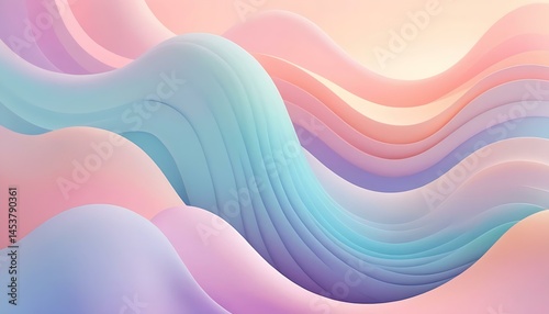 Pastel Mirage of Dreams – Abstract Soft Waves in Tranquil Hues