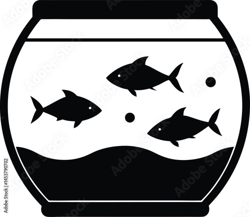 fish tank with fish swimming on white background   