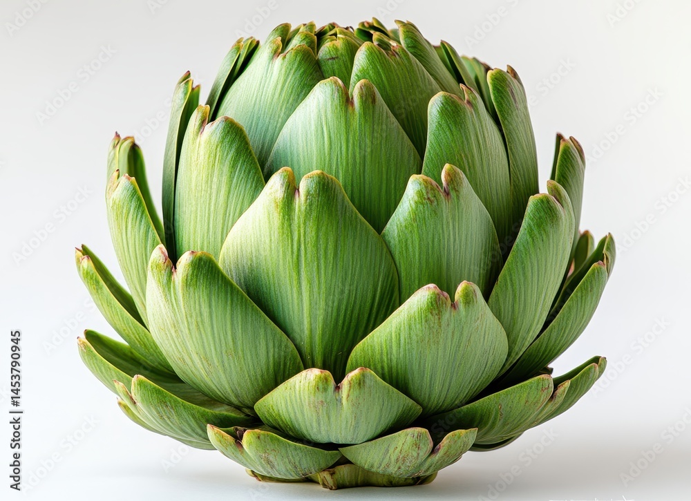 Vibrant artichoke resting against a neutral background highlighting its unique shape and texture Vibrant artichoke resting against a neutral background highlighting its unique shape and texture