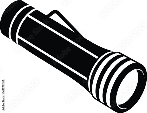 flashlight with battery pack on white background  .eps