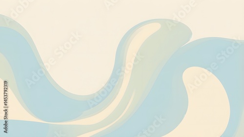 Abstract green and beige wavy background, featuring soft, flowing lines and gentle gradients, perfect for minimalistic and contemporary design concepts