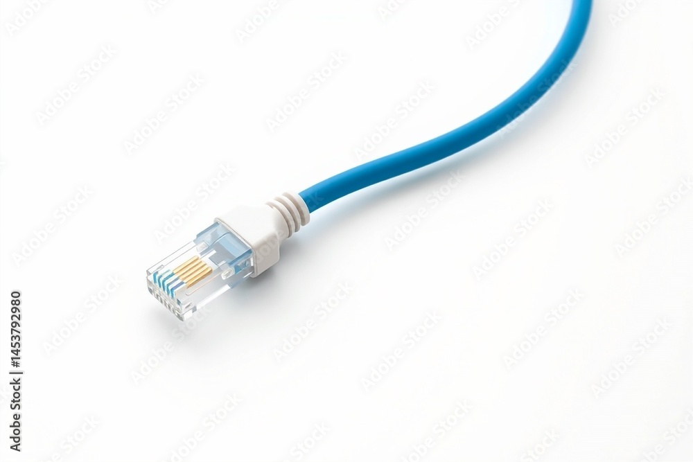 3D render of LAN internet cable in modern server room with white background, ideal for tech visuals.
3D render of LAN internet cable in modern server room with white background, ideal for tech visuals.