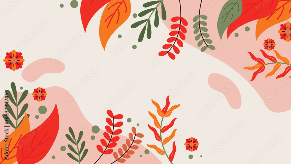 Fototapeta premium Flower Spring Vector Background
