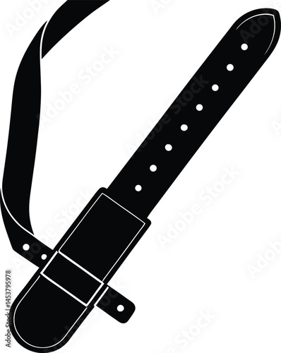 guitar strap on white background  