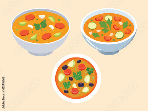 vector illustration of a turkish food Sebzeli Güveç (Vegetable Stew)