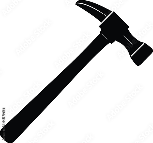 hammer with wooden handle on white background   