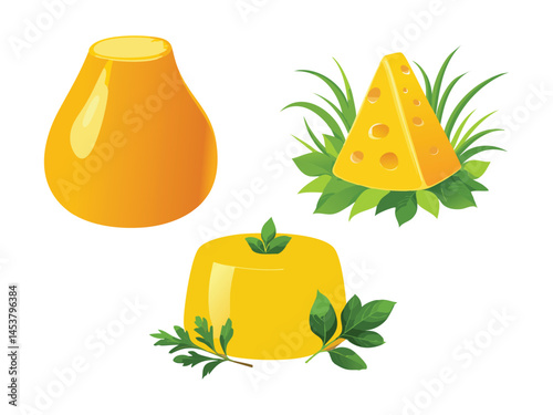 vector illustration of a turkish food Tulum Peyniri (Strong Aged Cheese)