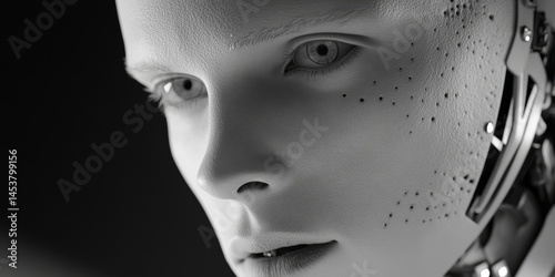 Obraz na płótnie A robot that resembles a human with intricate mechanical and electronic components, suggesting advanced AI capabilities. w salonie
