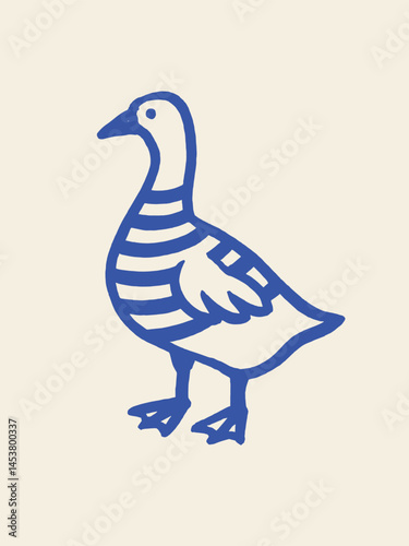 Standing goose — naive bold sketch illustration