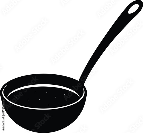 ladle with soup on white background  .eps