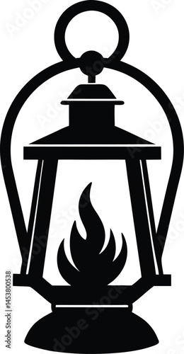 lantern with flame on white background  .eps