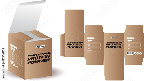 Brown cardboard boxes, essential for shipping and delivery, are neatly arranged on a white background