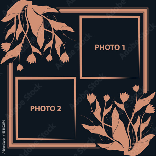 Botanical Photo Frame with Floral Elements