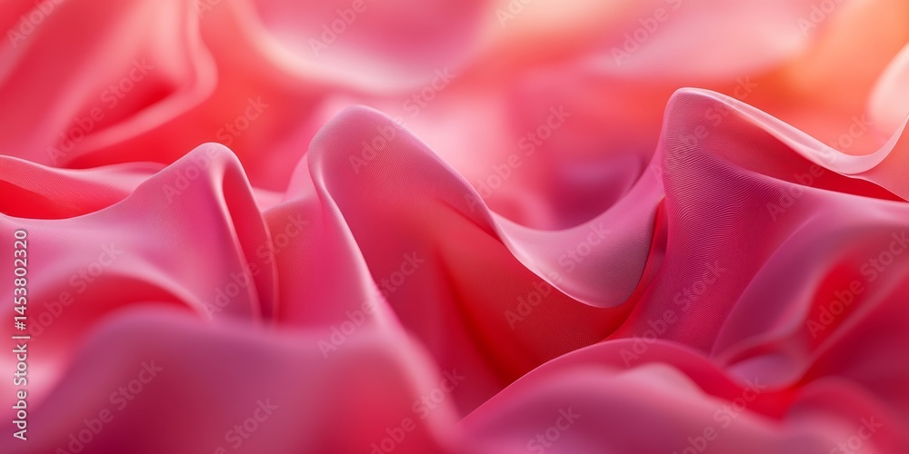 A close up of a pink fabric with a wave pattern. The image has a soft and delicate feel to it, evoking a sense of romance and elegance