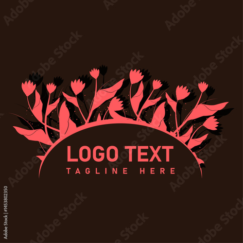 Elegant floral logo with tagline