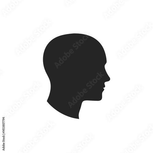 Silhouette of a human head in profile view