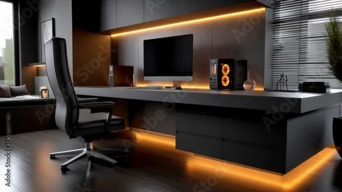 This modern living room interior features a stylish fireplace and comfortable furniture like a sofa, perfect for a home
