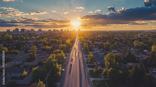 A drone shot of suburban sprawl meeting undeveloped land