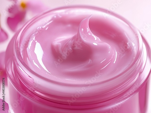 Obraz na płótnie Cream with delicate pink color for sensitive skin. Softens and hydrates, reduces fine lines and wrinkles. Anti-aging formula with natural ingredients. w salonie