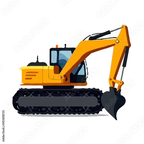 bulldozer excavator isolated on white background