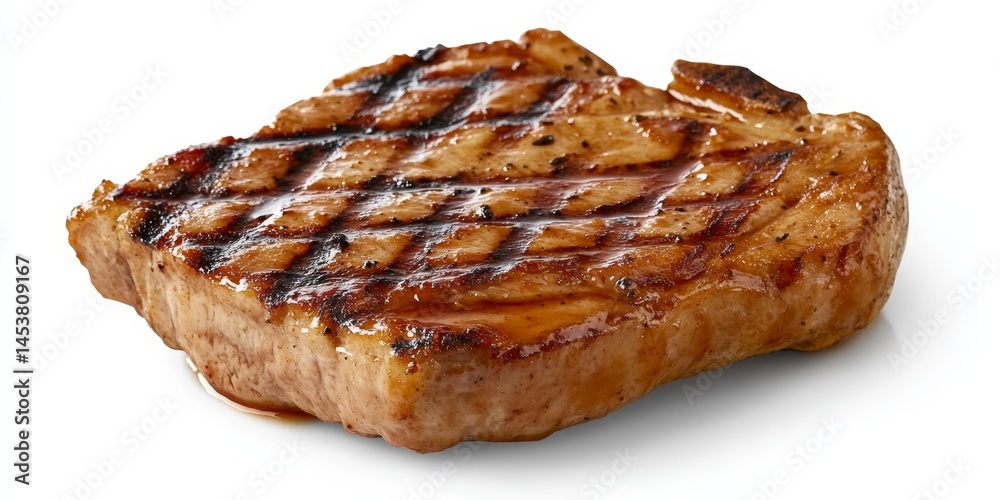 A delicious grilled steak with well-defined grill marks, ready to be savored.