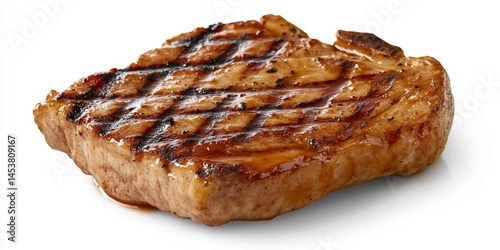 Obraz na płótnie A delicious grilled steak with well-defined grill marks, ready to be savored. w salonie