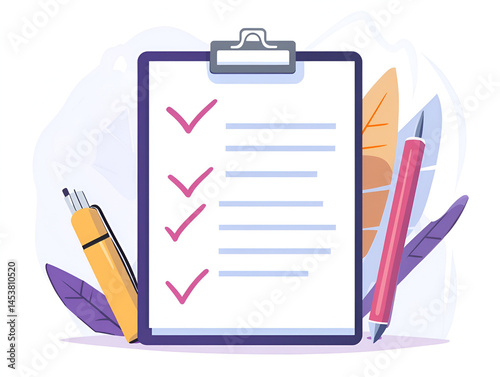 A mockup of a clipboard with a checklist on it