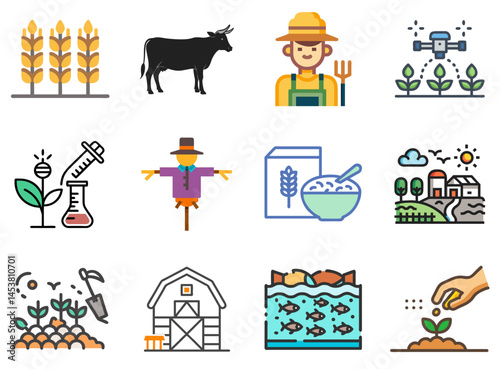 Eco Haven: Greenhouse Lineal Color Icons Set 2